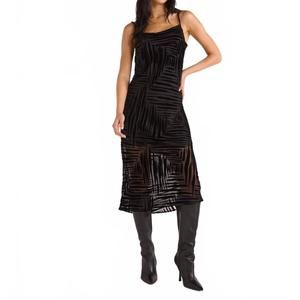 NEW BELLA DAHL bias layered slip midi dress in black